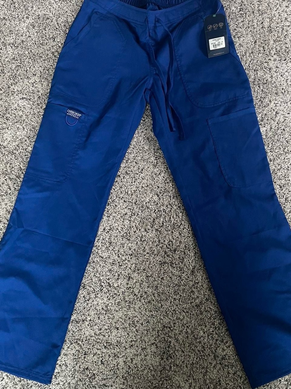 Cherokee Men's Royal Blue Cargo Scrub Pants